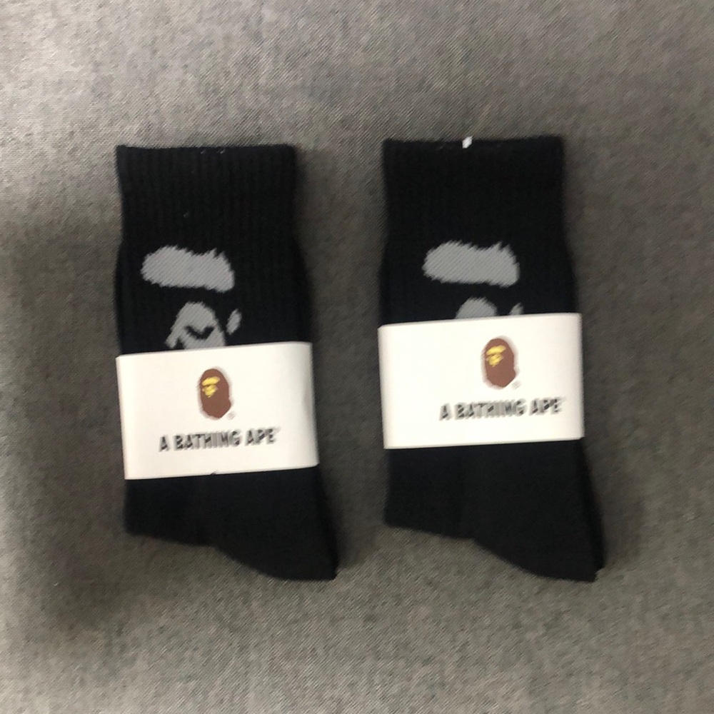 Bape 💃🏼Black Casual Crew Socks 💃🏼2 pairs
